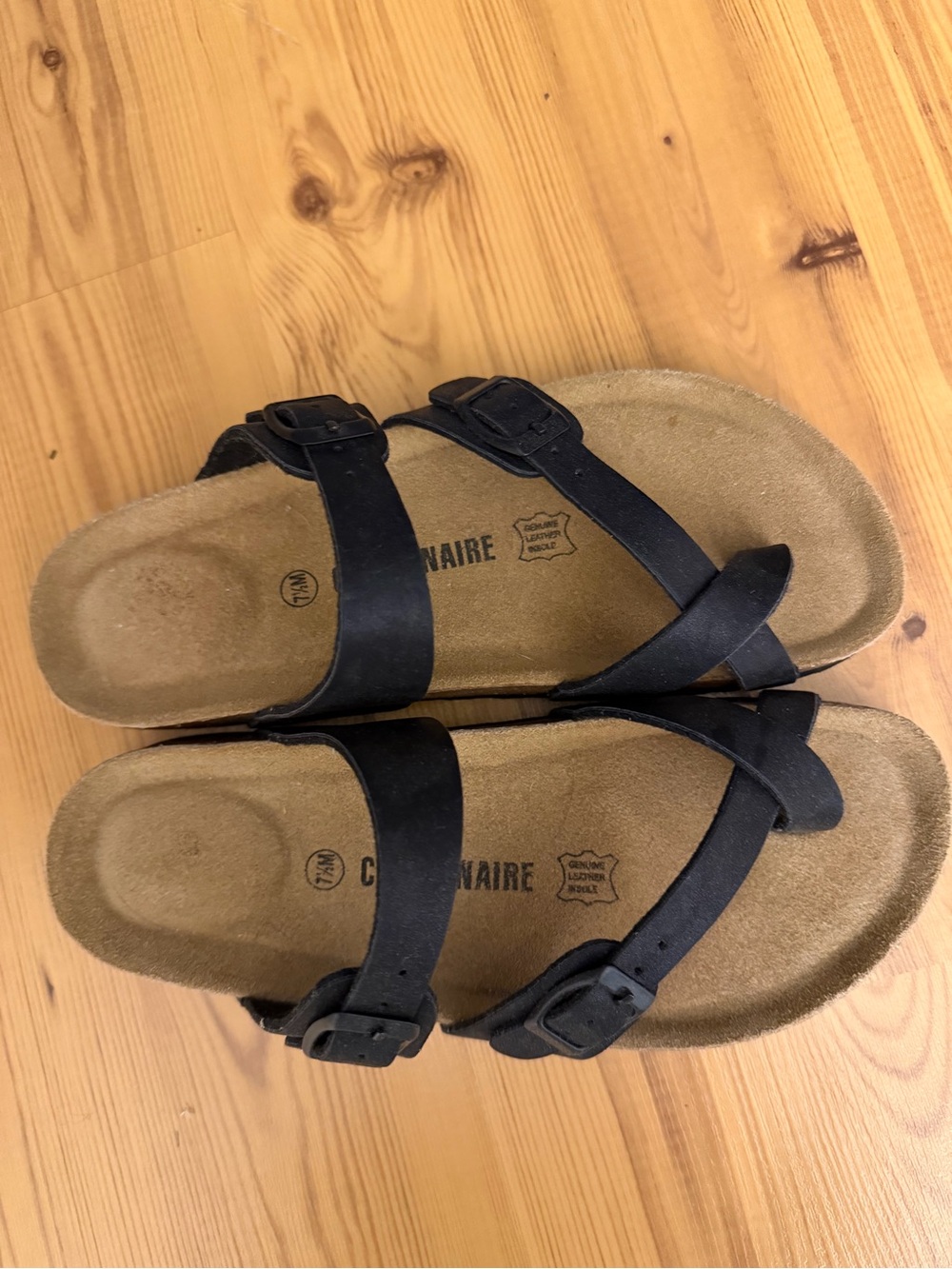 Black Double-Strap Women’s Sandals with Adjustable Buckles